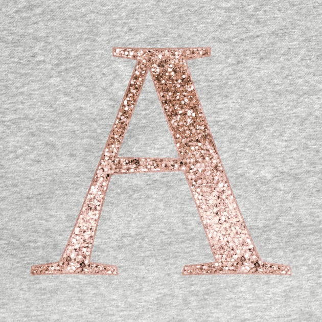 A rose gold glitter monogram letter by RoseAesthetic